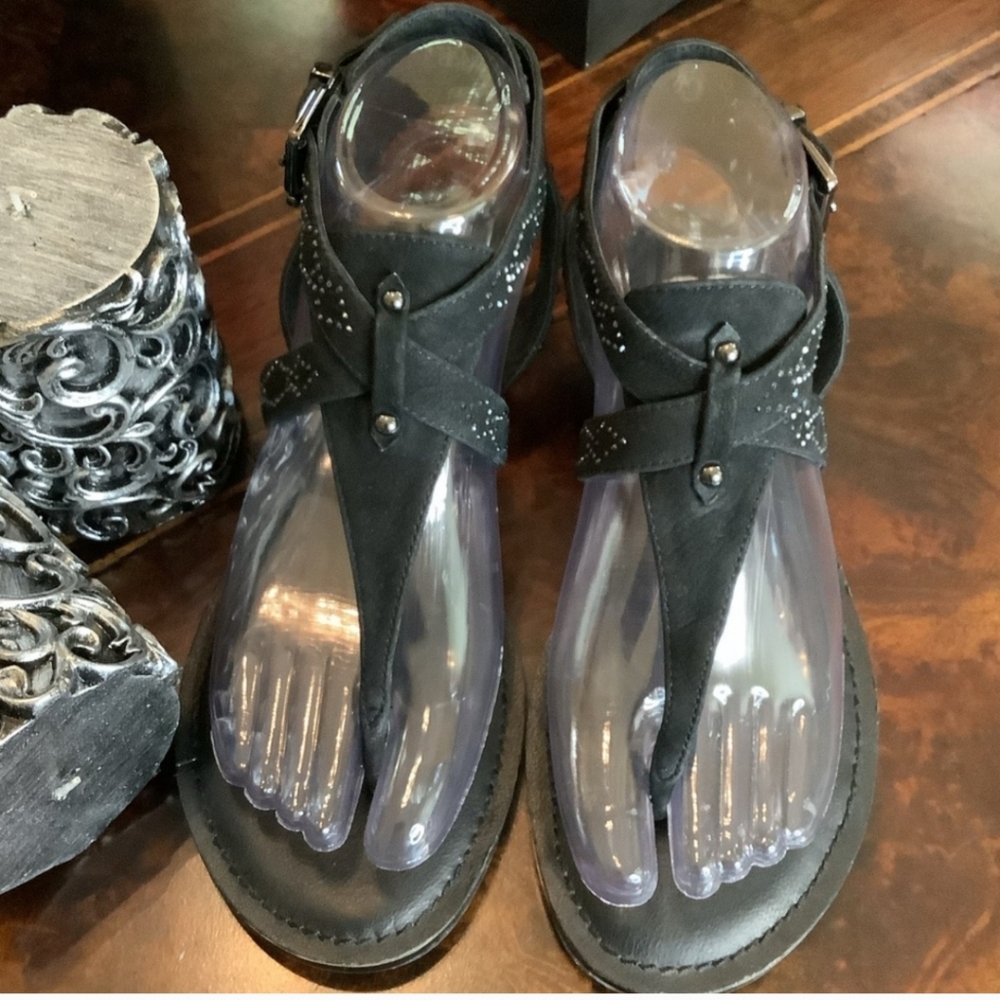 Gianni Bini Black Suede Sandals with jeweled detailing for Women